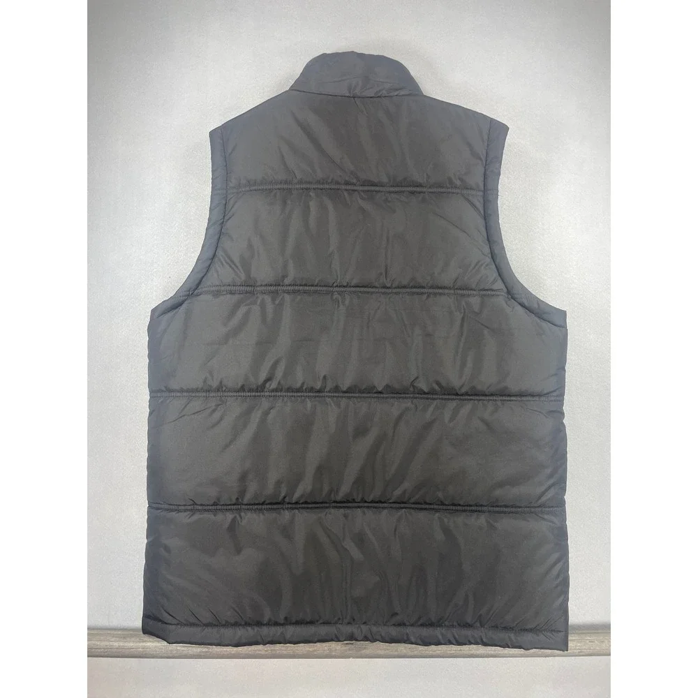NWT Weatherproof Vintage Mens Black Puffer Vest Flannel Lined Medium